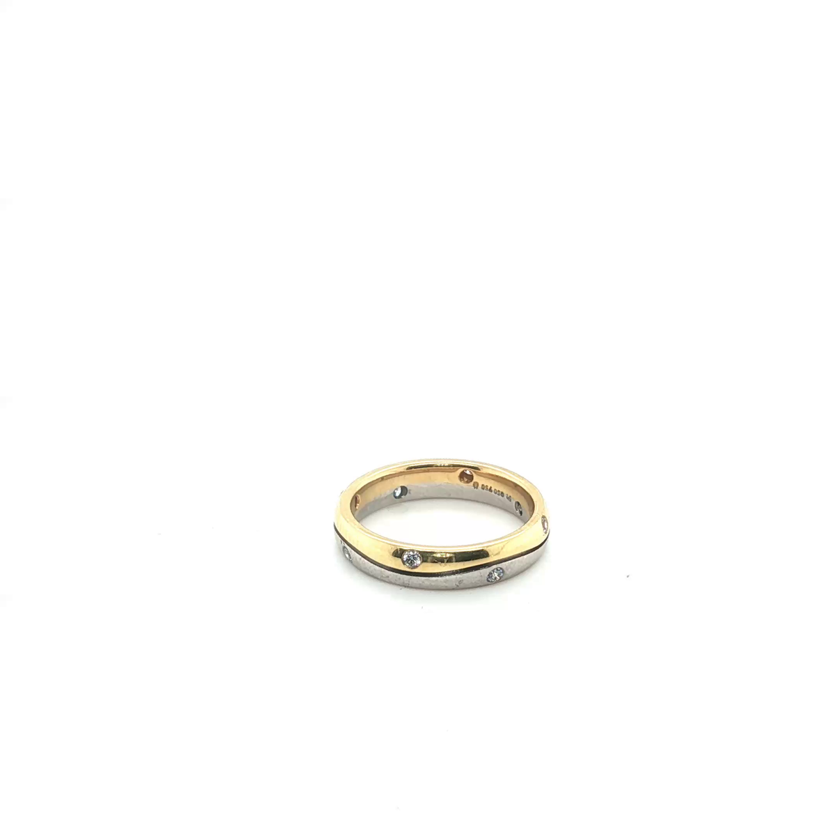Classic Yellow Gold Band Ring Featuring a Round Brilliant Cut Diamond with Custom Engraving