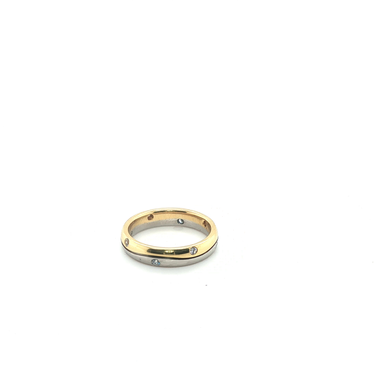 Classic Yellow Gold Band Ring Featuring a Round Brilliant Cut Diamond with Custom Engraving