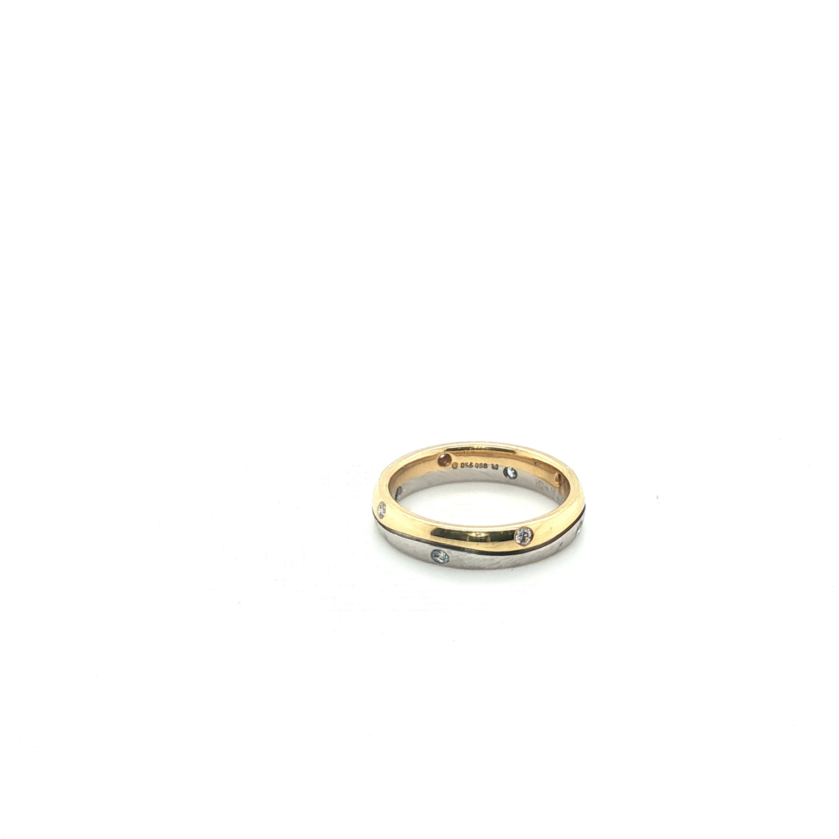 Classic Yellow Gold Band Ring Featuring a Round Brilliant Cut Diamond with Custom Engraving