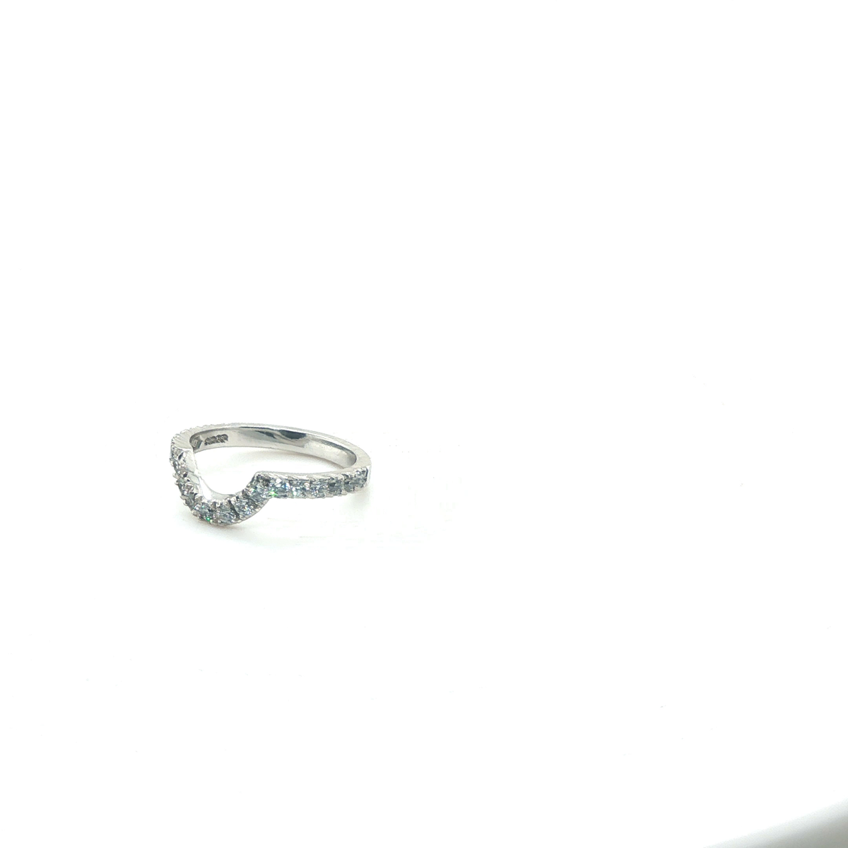 Classic Platinum Round Brilliant Cut Diamond Wedding Ring with Pave Set Accents