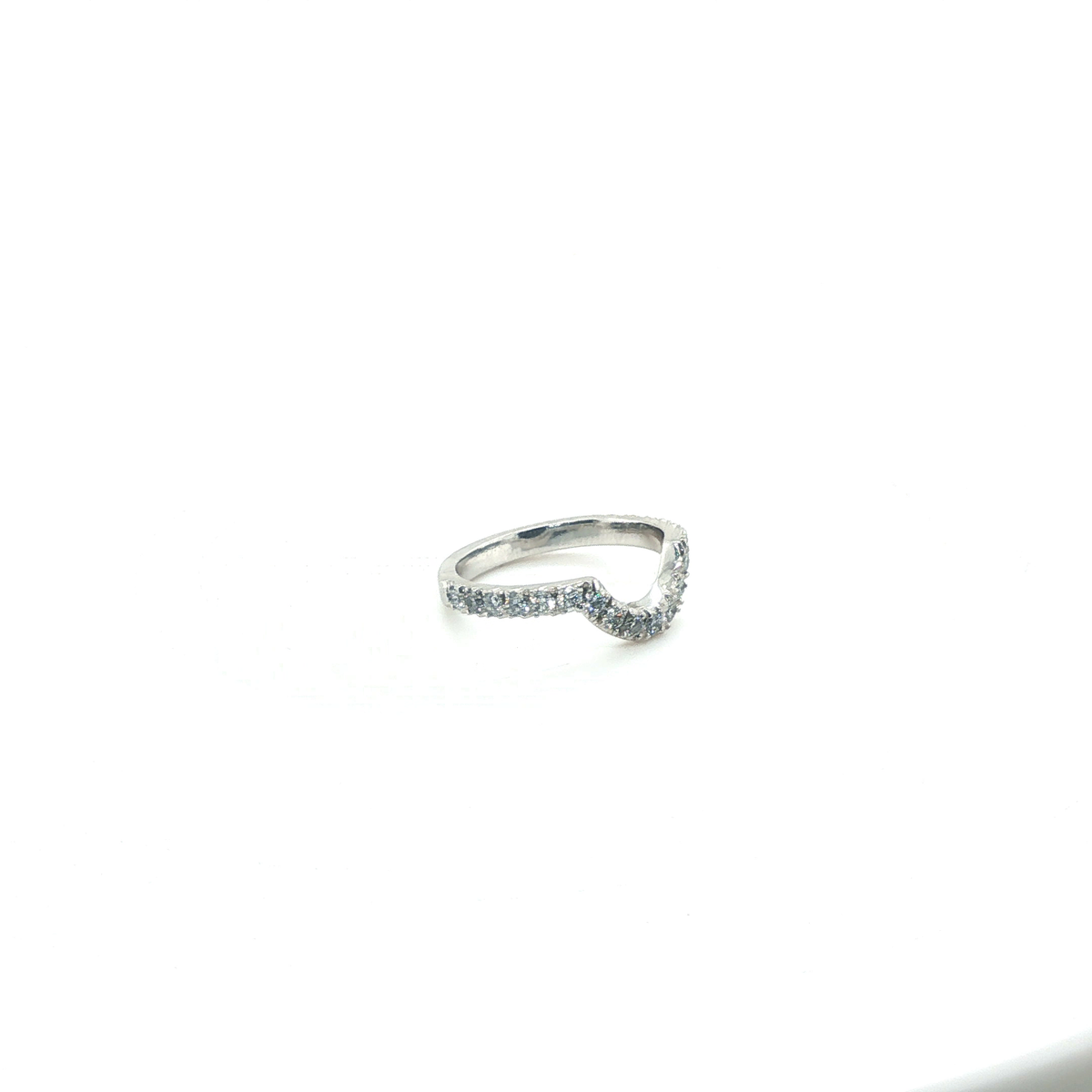 Classic Platinum Round Brilliant Cut Diamond Wedding Ring with Pave Set Accents