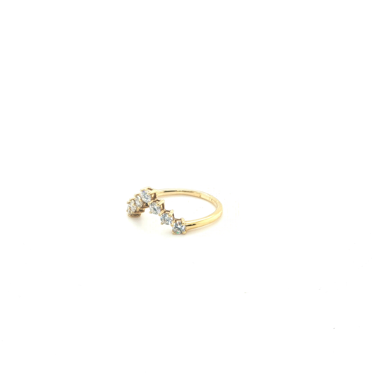 Classic Round Brilliant Cut Diamond Stackable Ring in Polished Yellow Gold