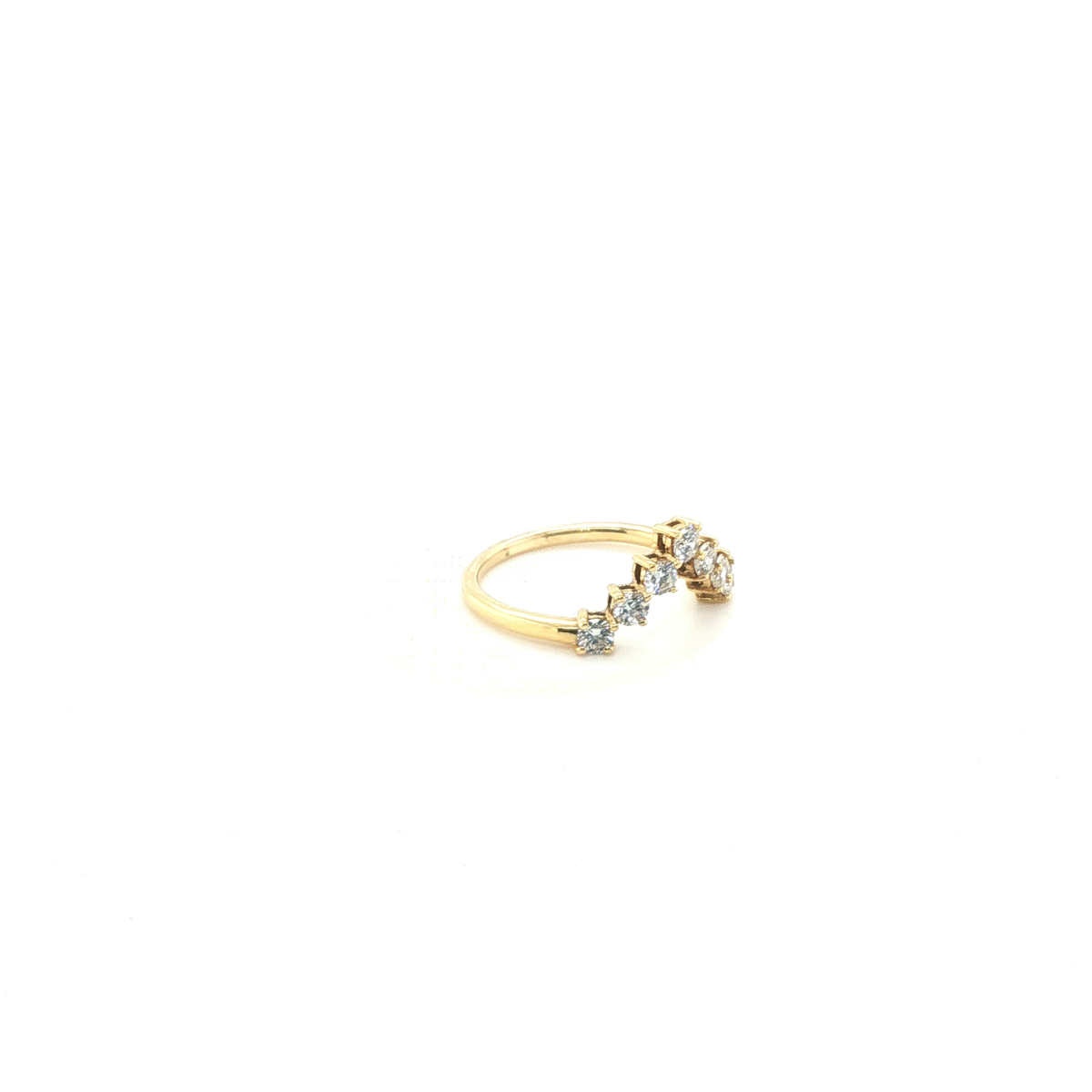 Classic Round Brilliant Cut Diamond Stackable Ring in Polished Yellow Gold