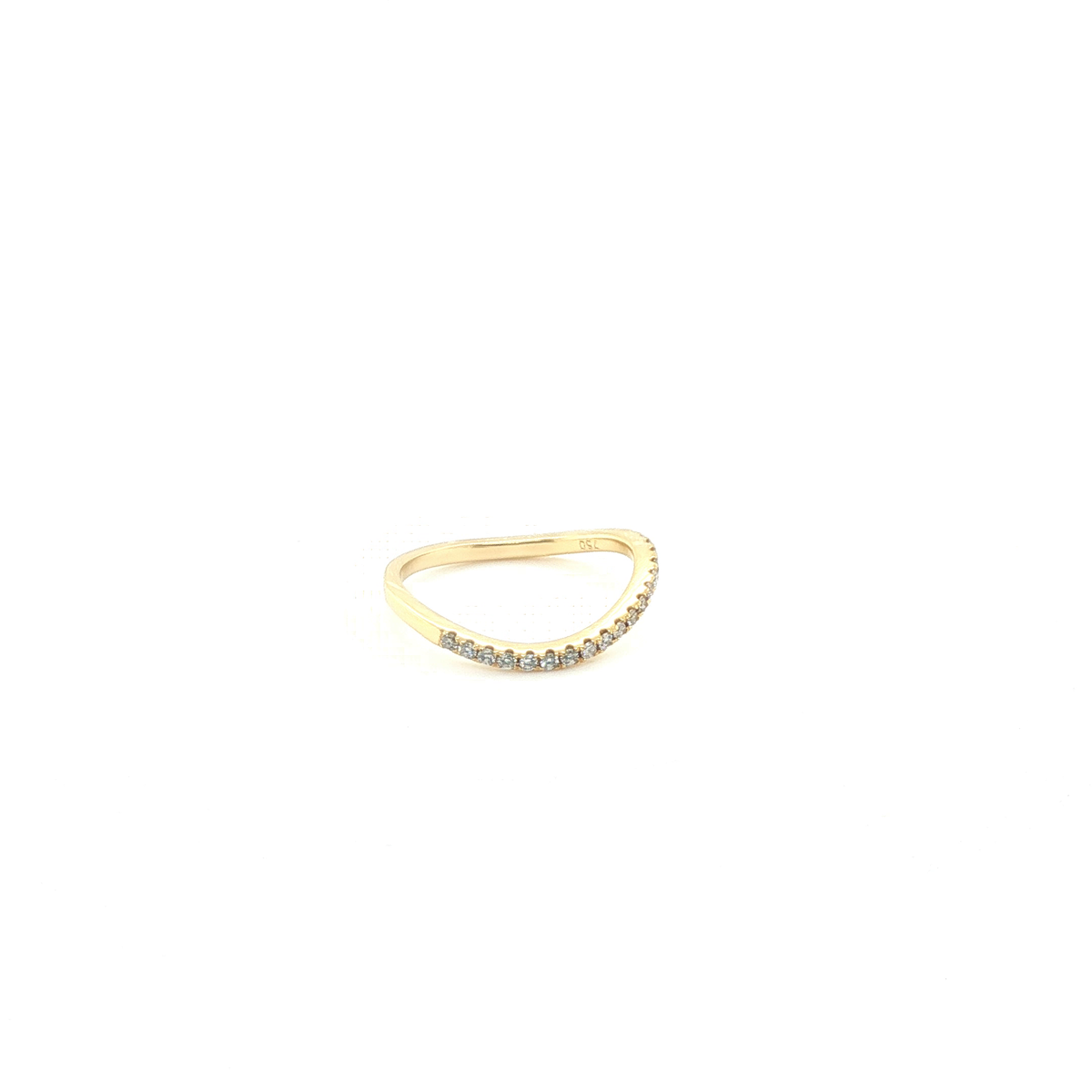 Classic Polished Yellow Gold Wedding Band with Brilliant Round Diamond