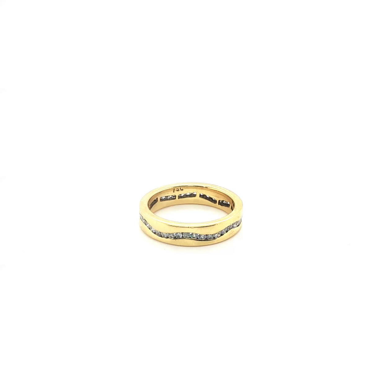 Classic Yellow Gold Round Brilliant Cut Diamond Eternity Ring