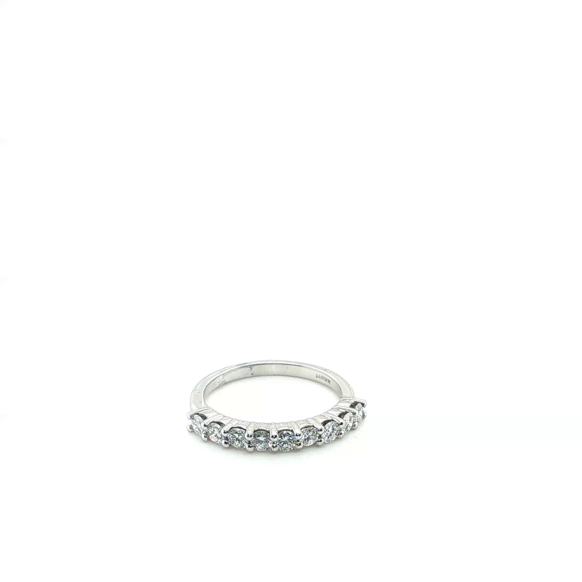 Round Brilliant Diamond Eternity Band in Polished White Gold
