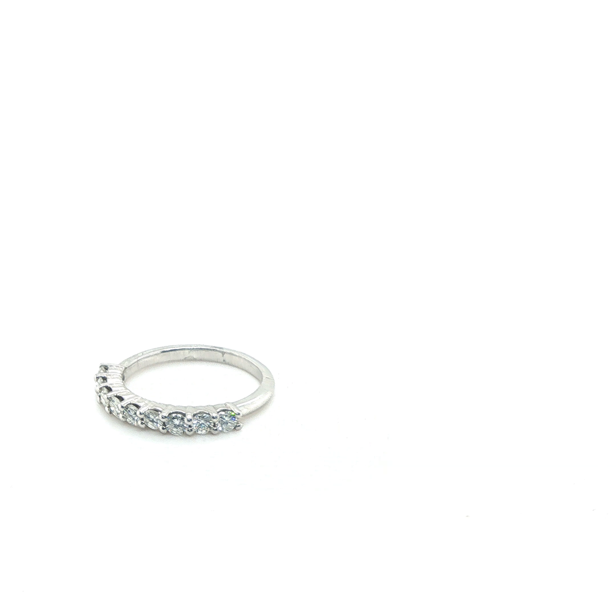 Round Brilliant Diamond Eternity Band in Polished White Gold