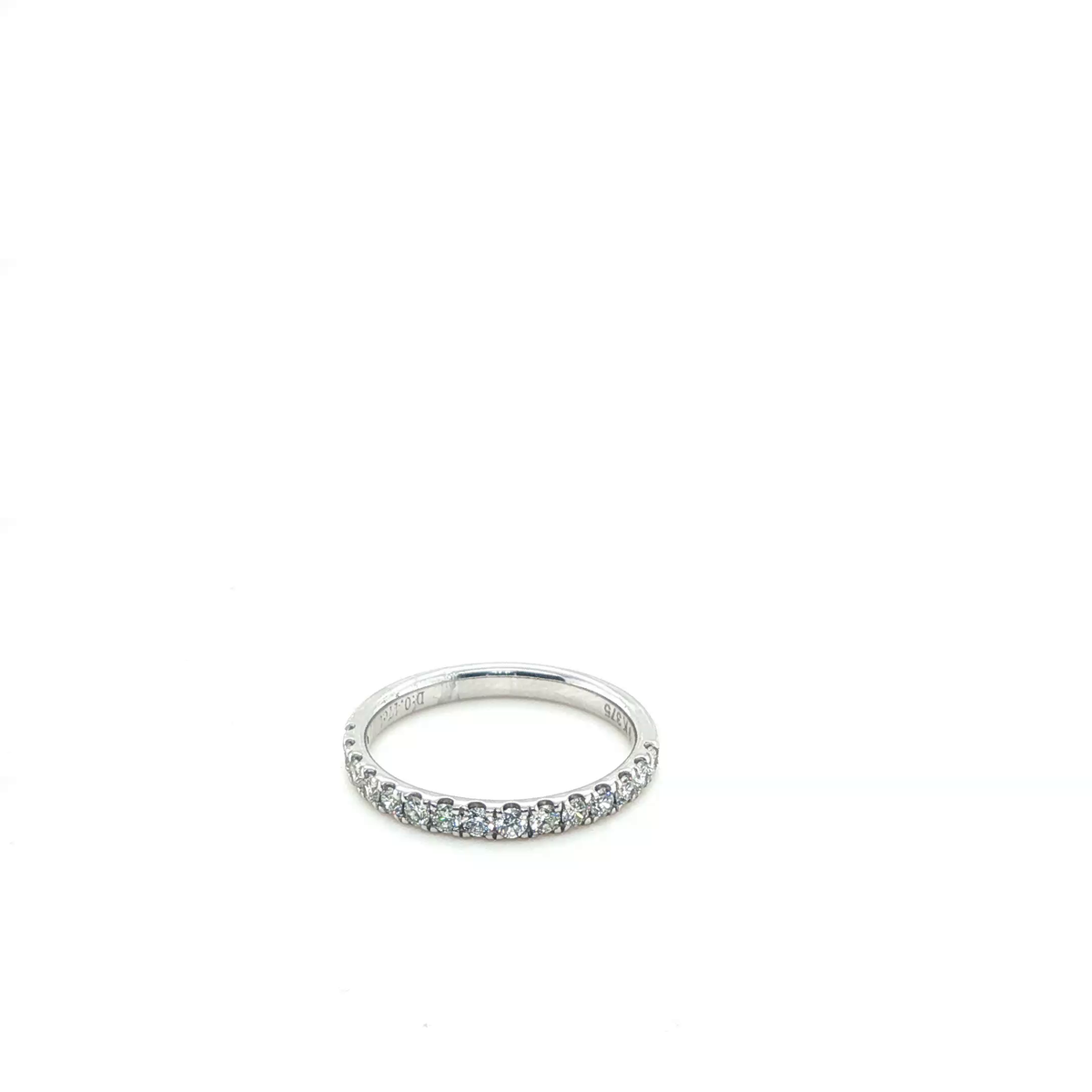 Round Brilliant Diamond Eternity Band in Polished White Gold