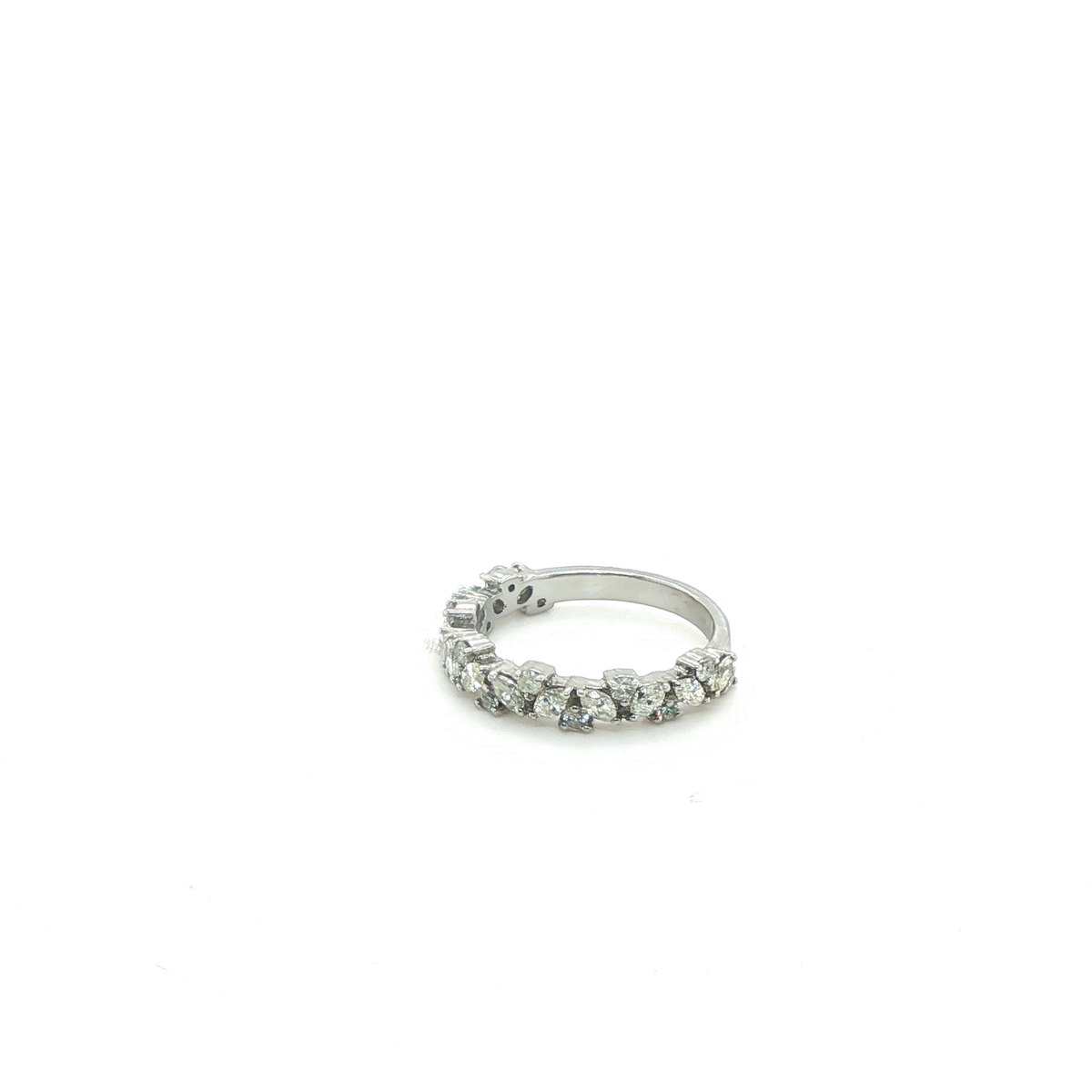 Round Brilliant and Marquise Diamond Eternity Ring in 18ct White Gold