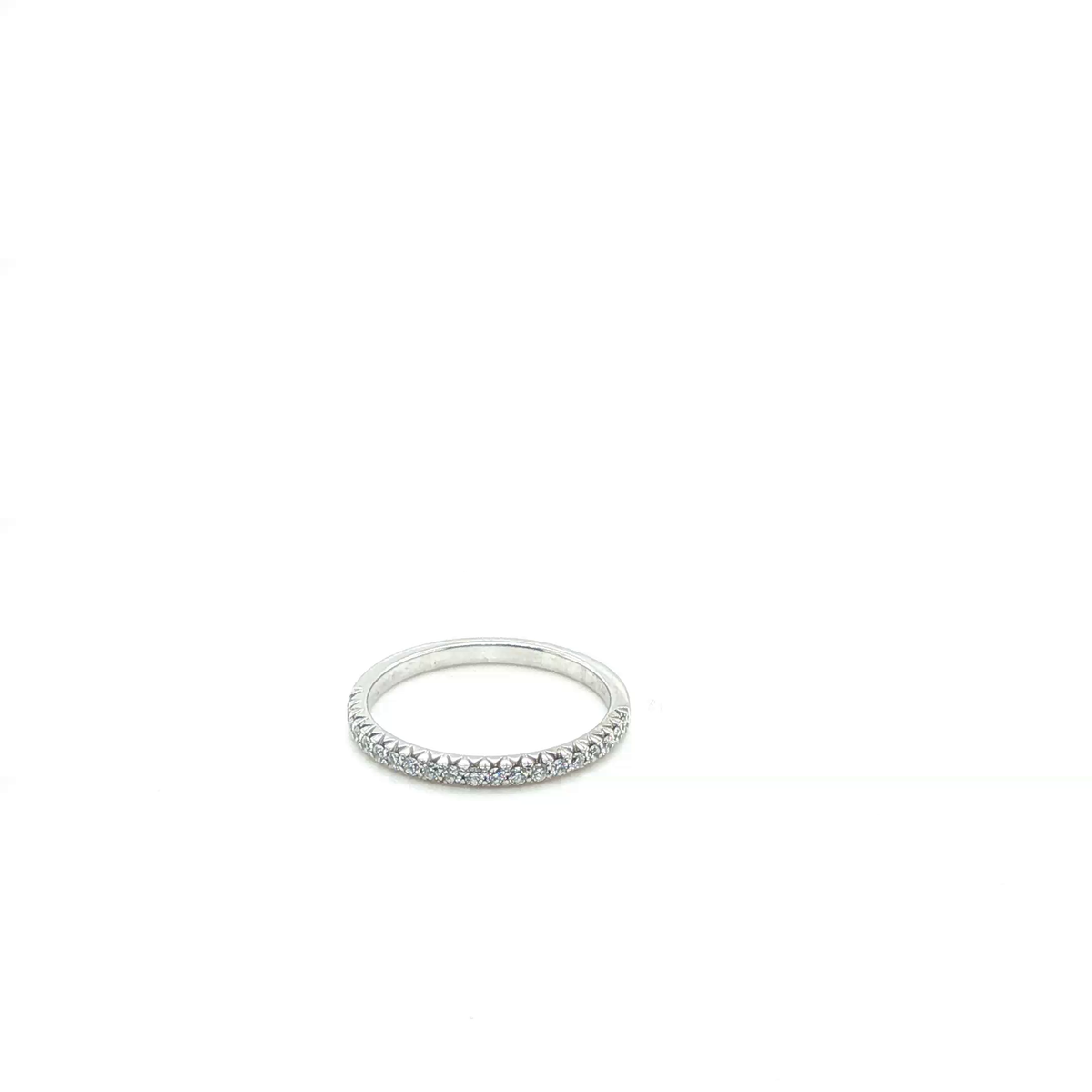 Round Brilliant Cut Diamond Full Eternity Ring in Polished White Gold