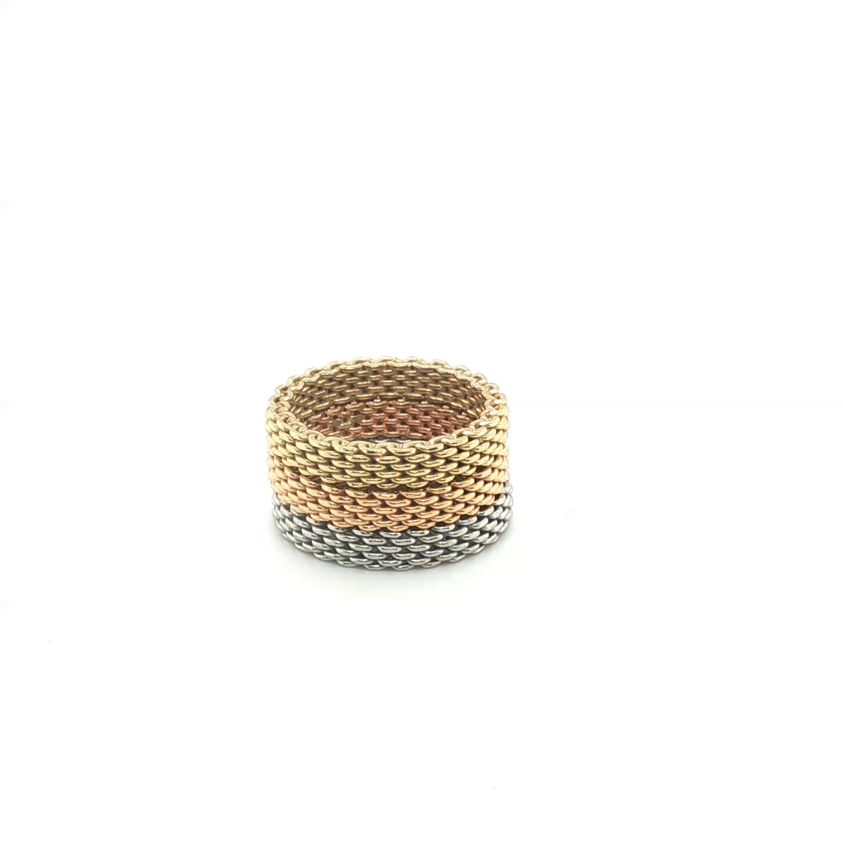 Minimalist Stackable Yellow Gold Triple Band Ring Set