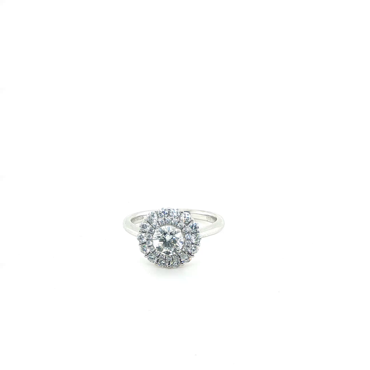 Round Brilliant Diamond Solitaire Engagement Ring in Polished White Gold with Custom Engraving