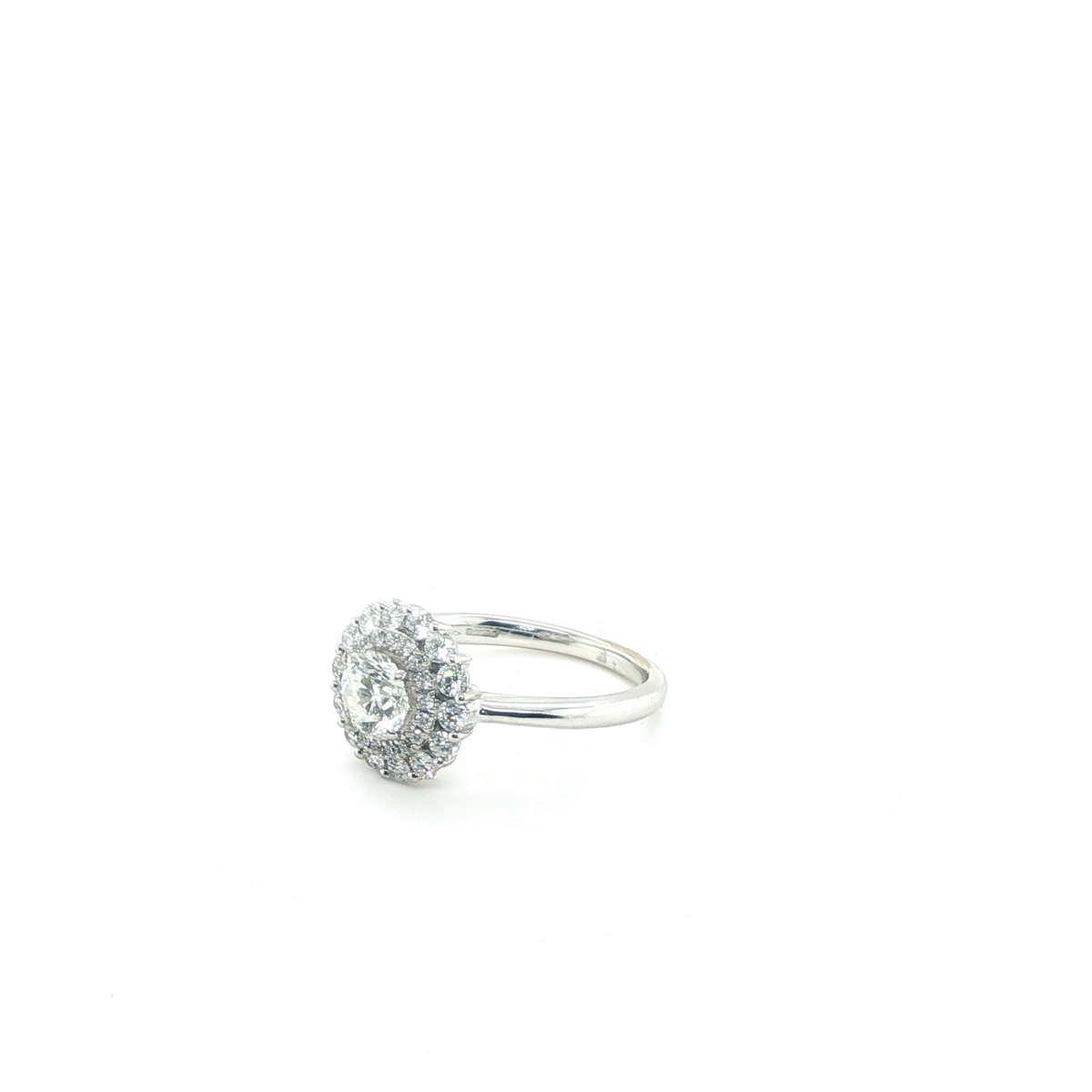 Round Brilliant Diamond Solitaire Engagement Ring in Polished White Gold with Custom Engraving
