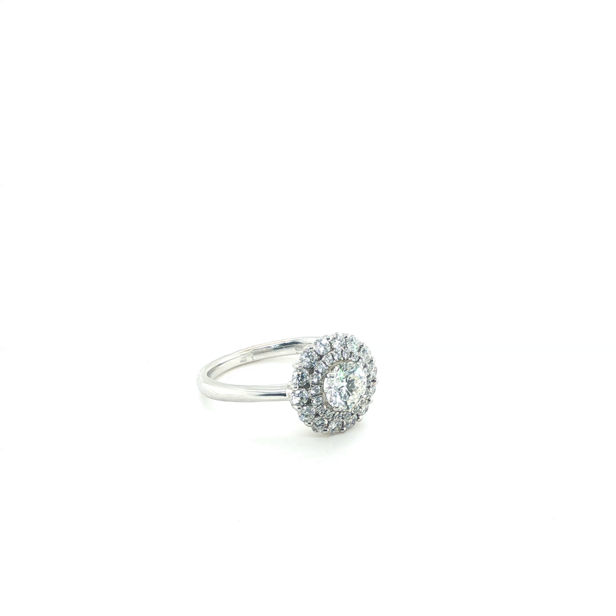 Round Brilliant Diamond Solitaire Engagement Ring in Polished White Gold with Custom Engraving