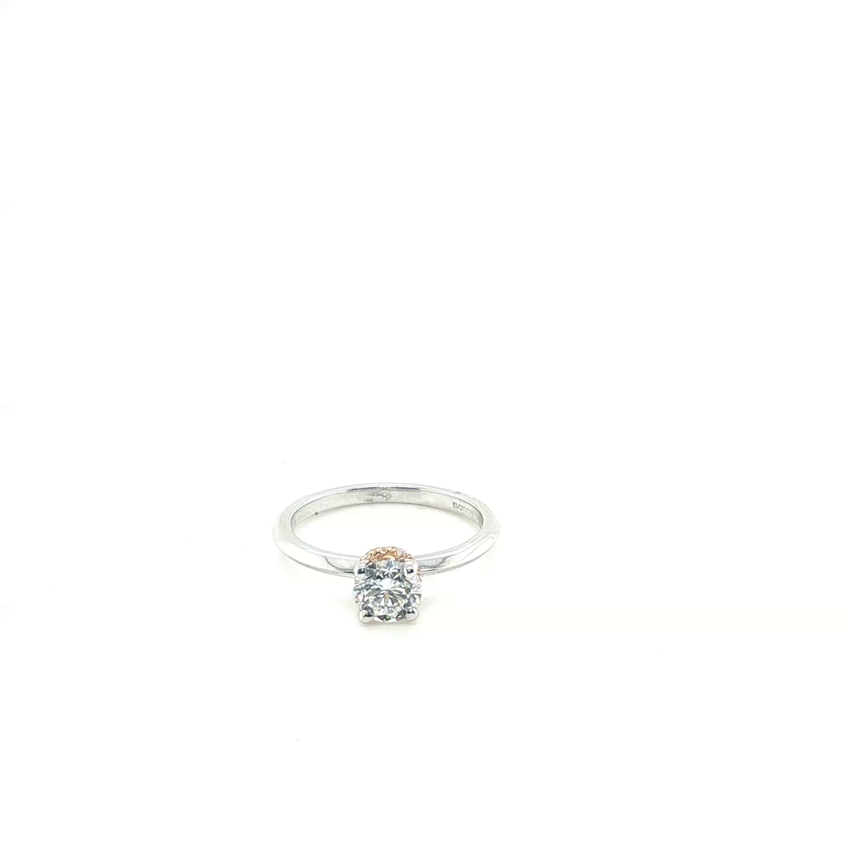 Classic Round Brilliant Cut Diamond Solitaire Engagement Ring in 18k White Gold