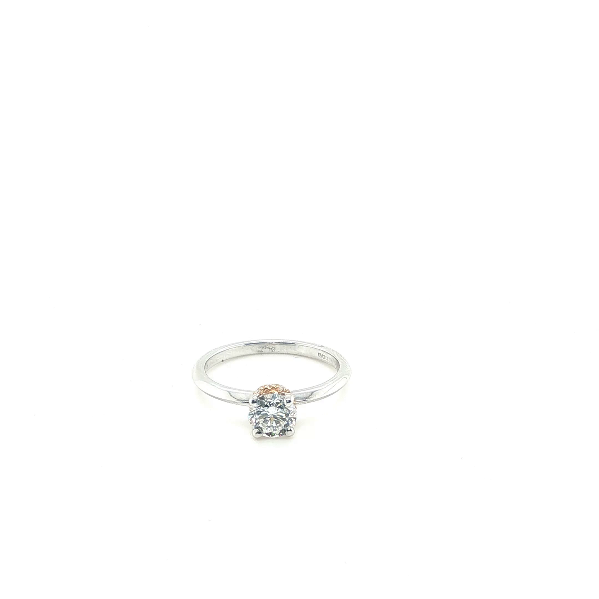 Classic Round Brilliant Cut Diamond Solitaire Engagement Ring in 18k White Gold
