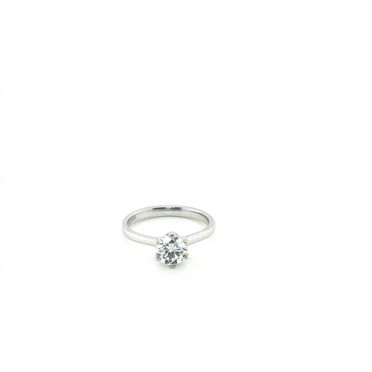 Classic Round Brilliant-Cut Diamond Solitaire Engagement Ring in White Gold