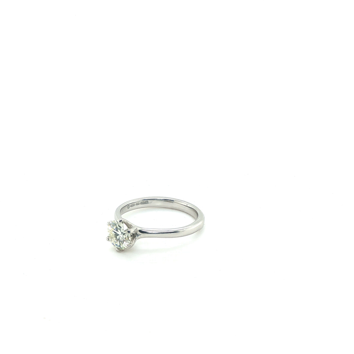 Classic Round Brilliant-Cut Diamond Solitaire Engagement Ring in White Gold