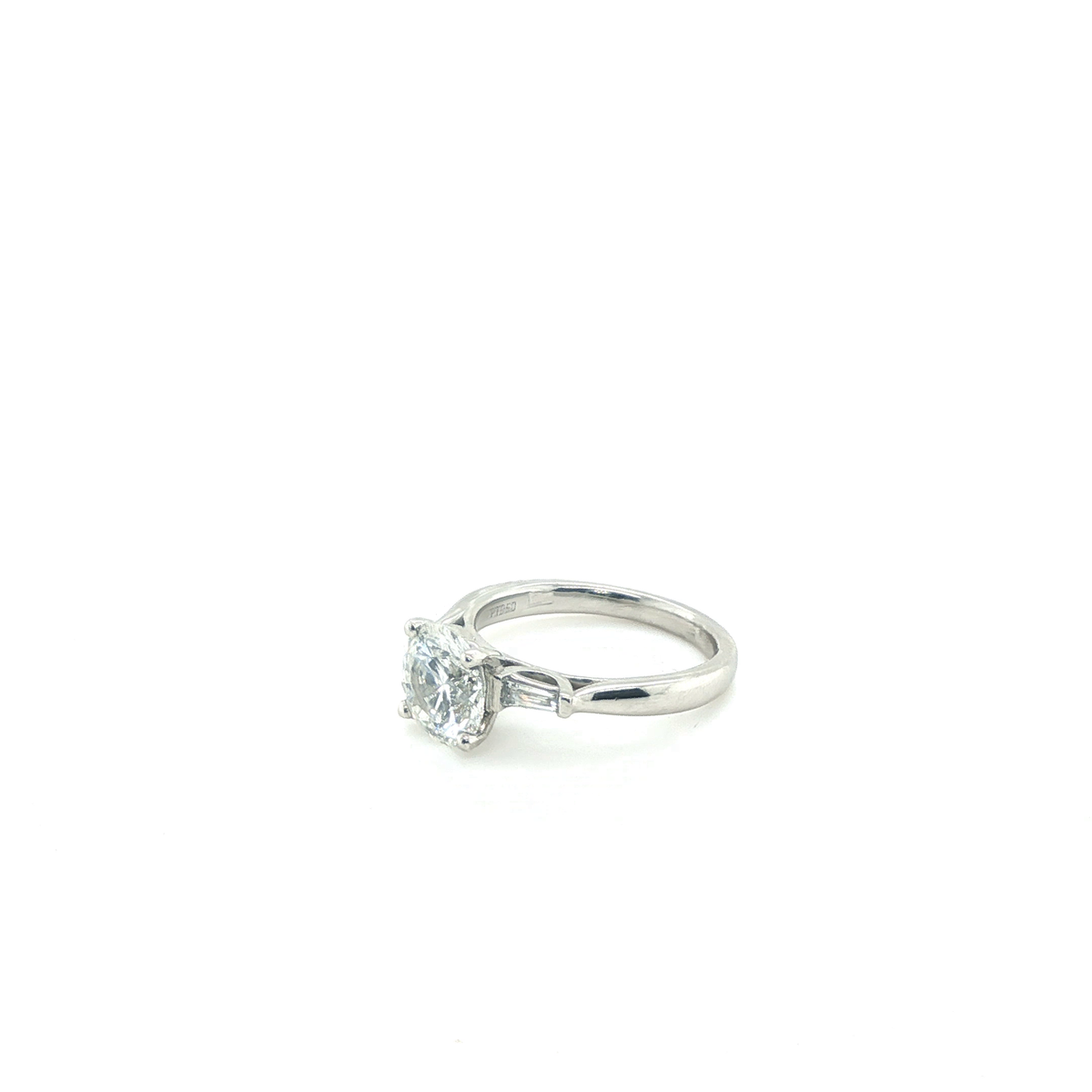 Classic Round Brilliant Diamond Solitaire Engagement Ring in Polished Platinum