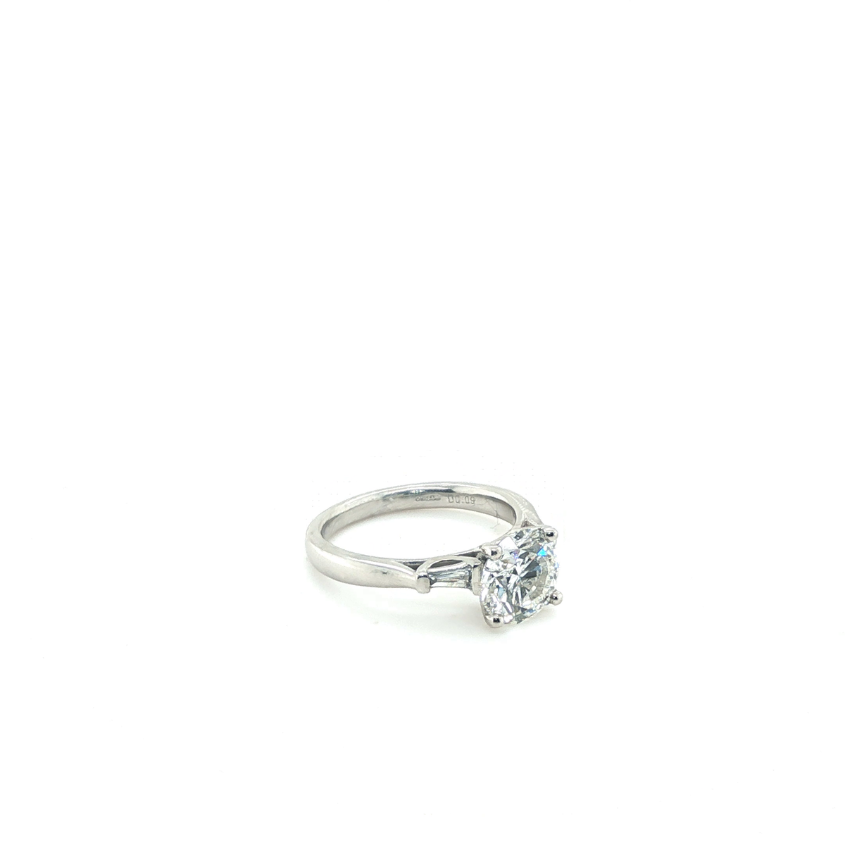 Classic Round Brilliant Diamond Solitaire Engagement Ring in Polished Platinum