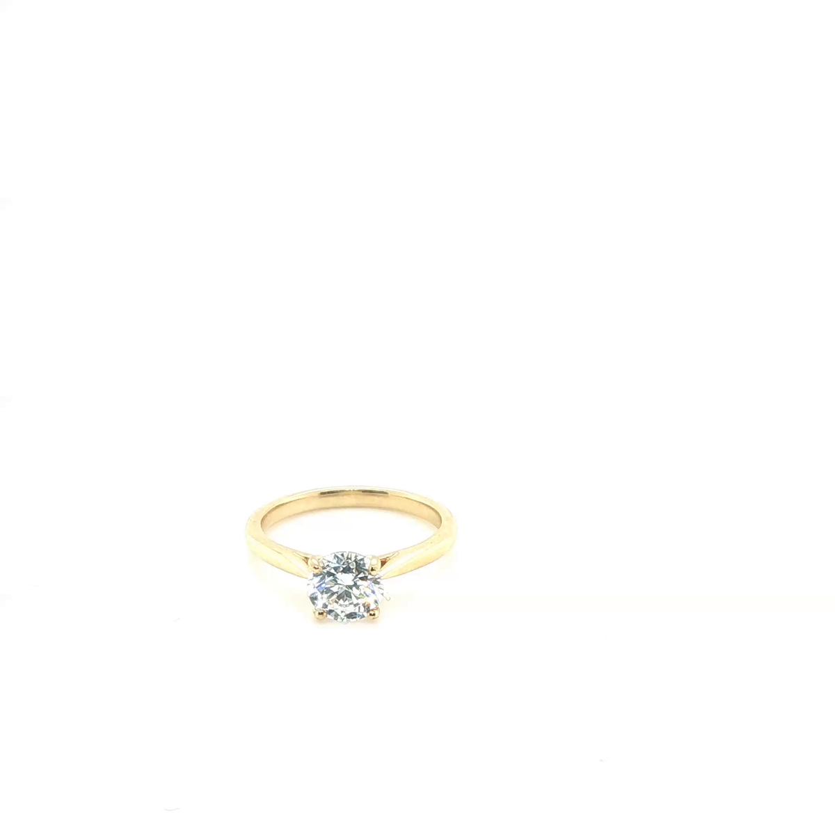 Classic Round Brilliant Diamond Solitaire Engagement Ring in Yellow Gold