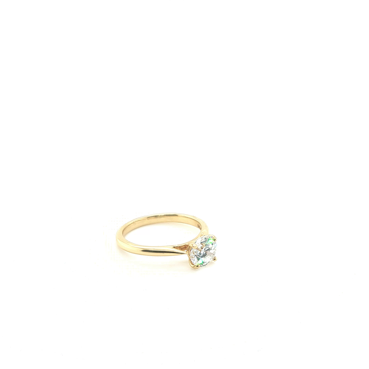 Classic Round Brilliant Diamond Solitaire Engagement Ring in Yellow Gold