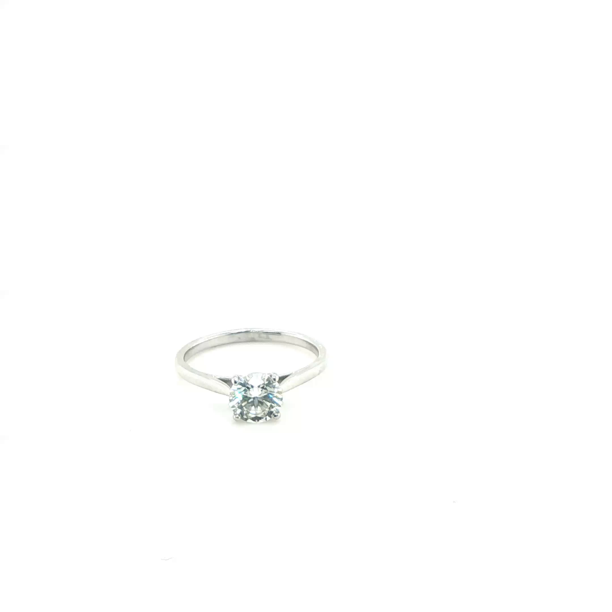 Classic Round Brilliant Diamond Solitaire Ring in White Gold