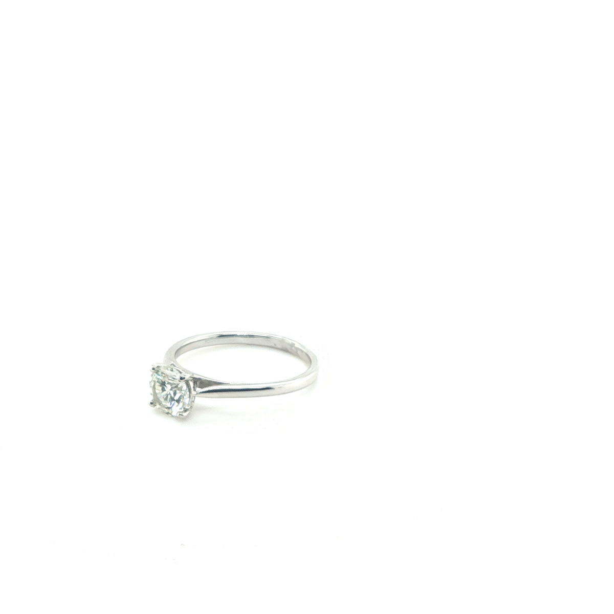 Classic Round Brilliant Diamond Solitaire Ring in White Gold