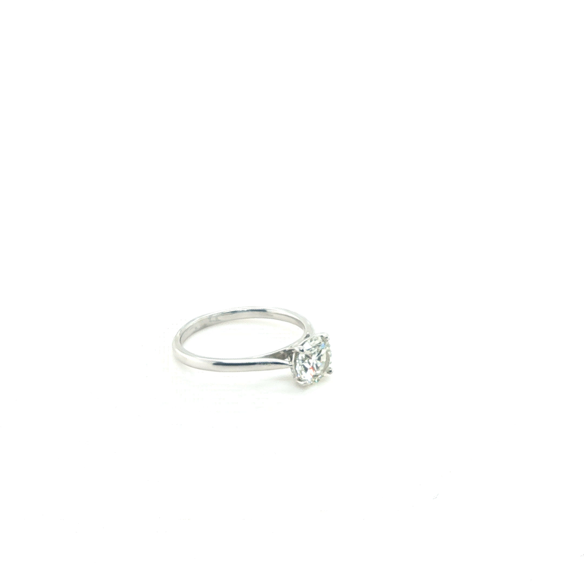 Classic Round Brilliant Diamond Solitaire Ring in White Gold