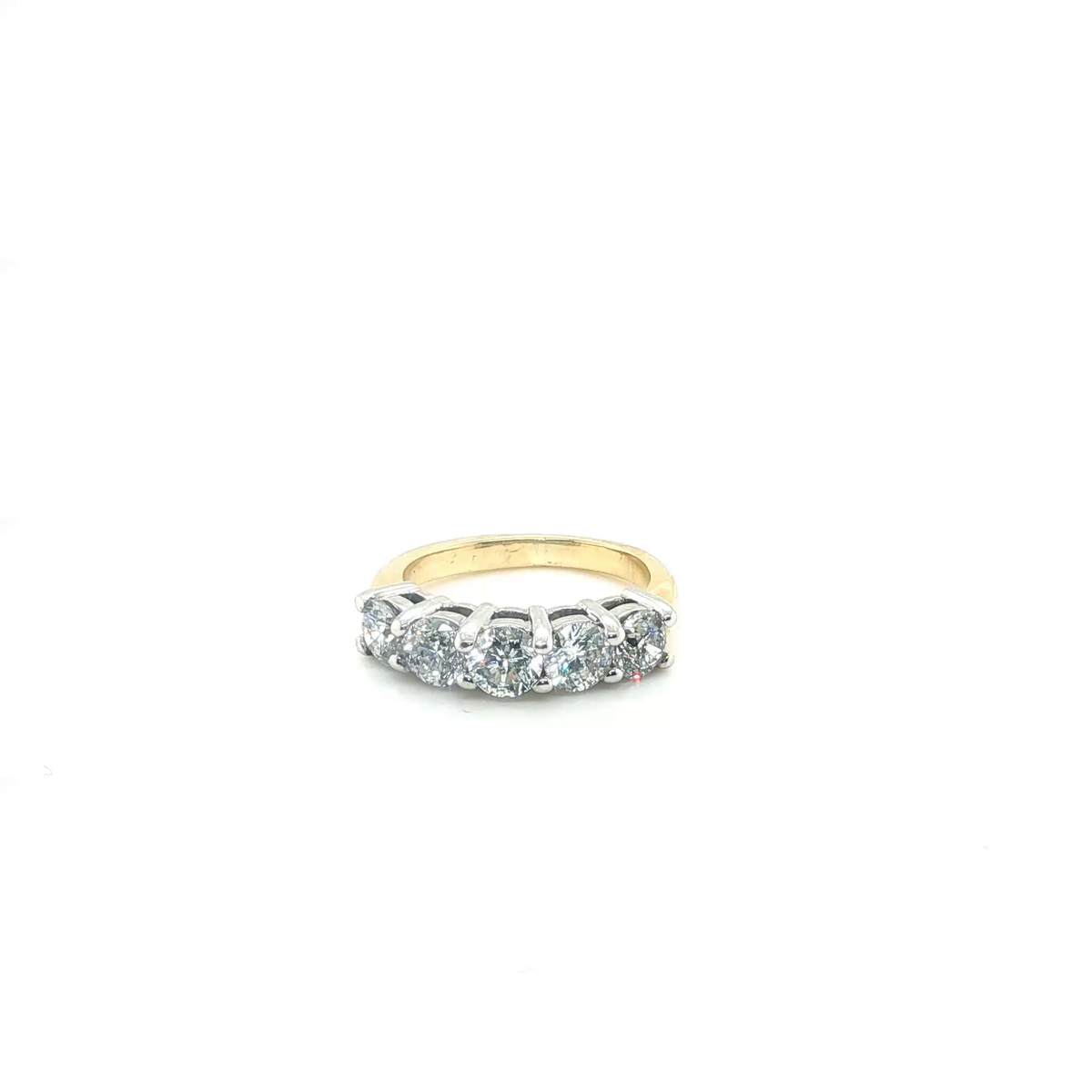 Round Brilliant Diamond Multi-Stone Pavé Ring in Yellow Gold