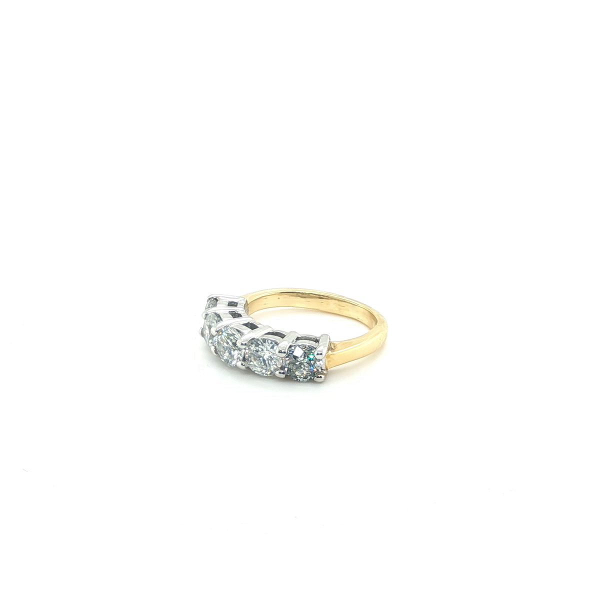 Round Brilliant Diamond Multi-Stone Pavé Ring in Yellow Gold