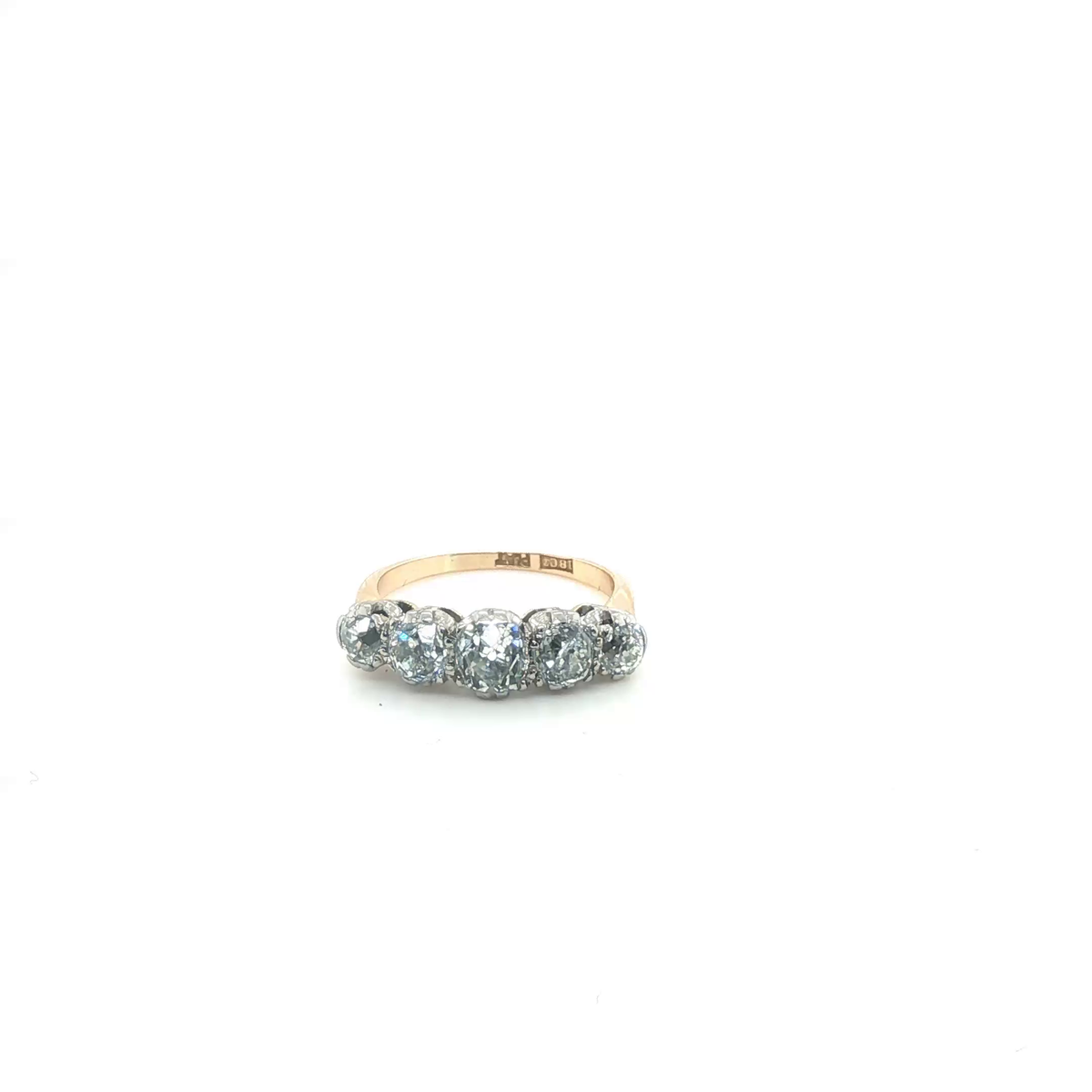Round Brilliant Cut Diamond Yellow Gold Eternity Ring with Personalized Engraving