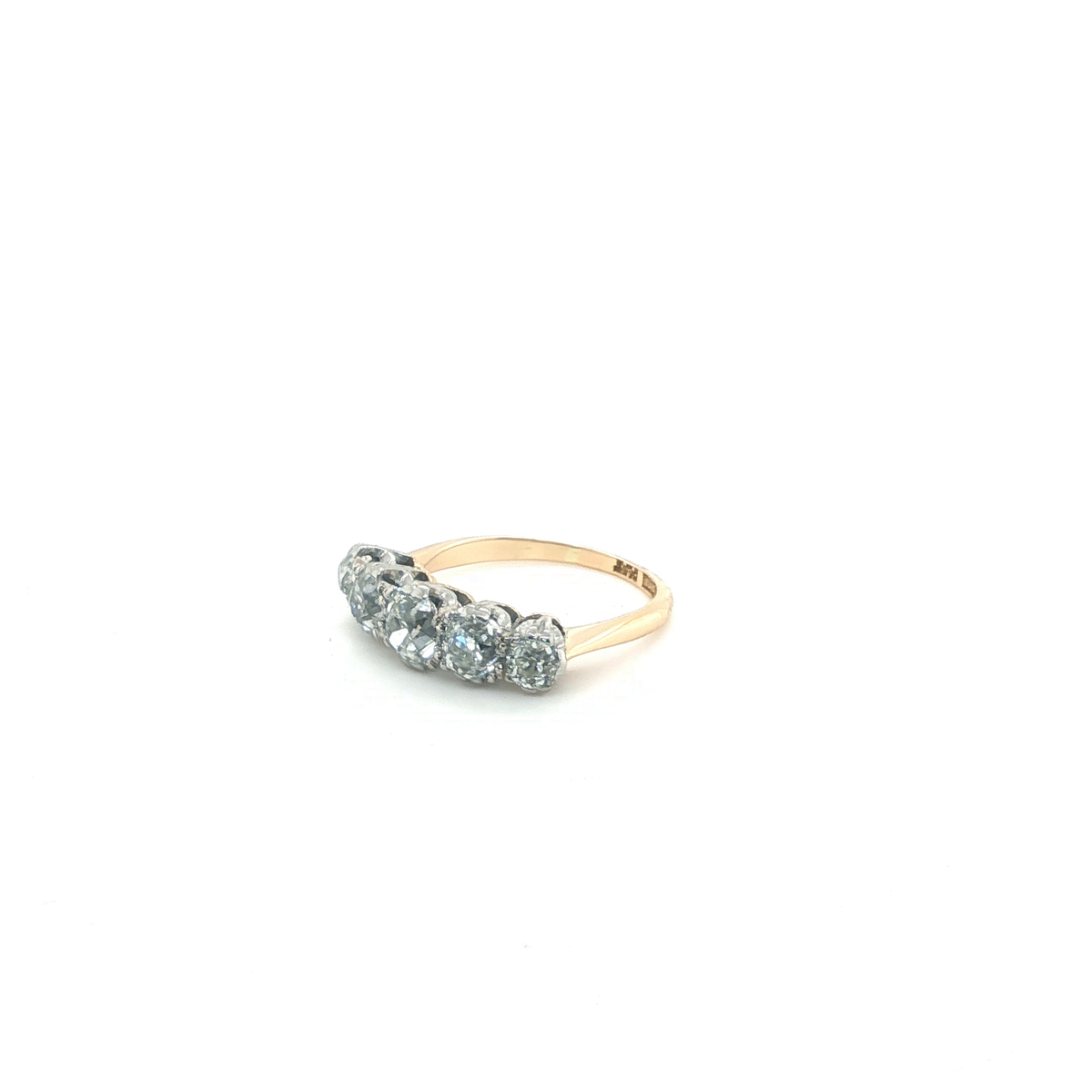 Round Brilliant Cut Diamond Yellow Gold Eternity Ring with Personalized Engraving