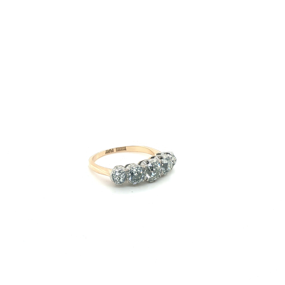 Round Brilliant Cut Diamond Yellow Gold Eternity Ring with Personalized Engraving
