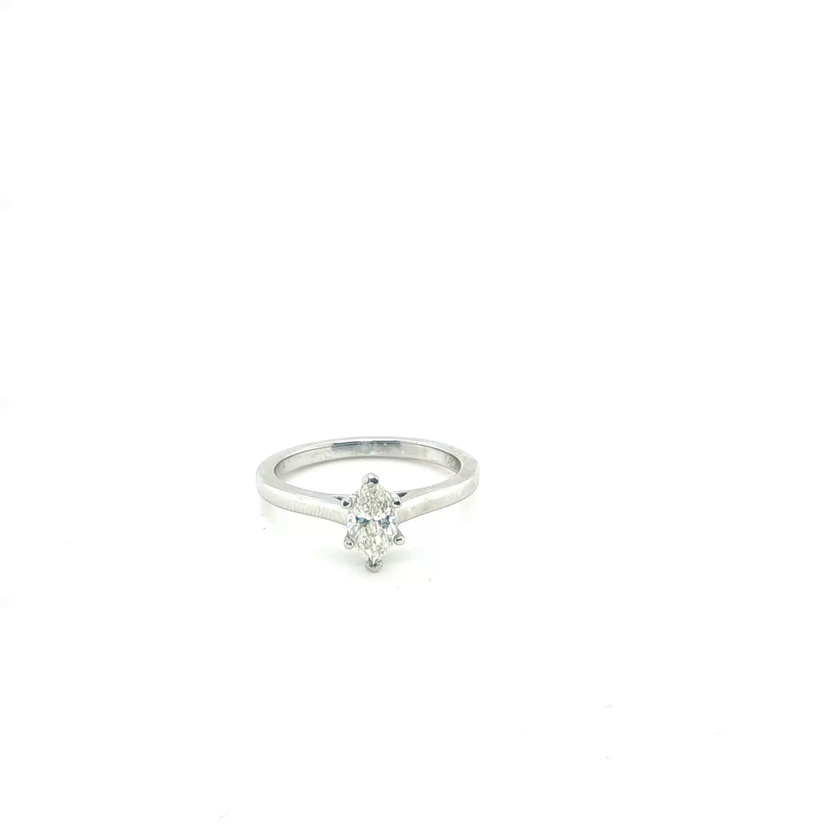 Marquise Brilliant Diamond Solitaire Ring in White Gold