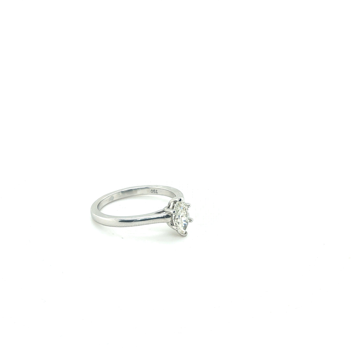 Marquise Brilliant Diamond Solitaire Ring in White Gold