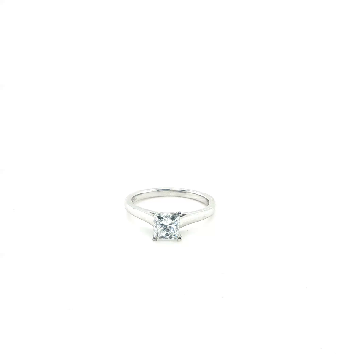 Princess-Cut Diamond Solitaire Engagement Ring in Platinum