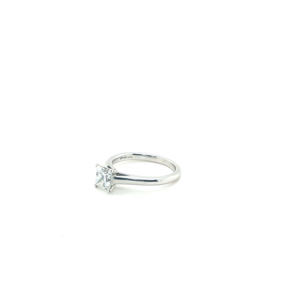 Princess-Cut Diamond Solitaire Engagement Ring in Platinum