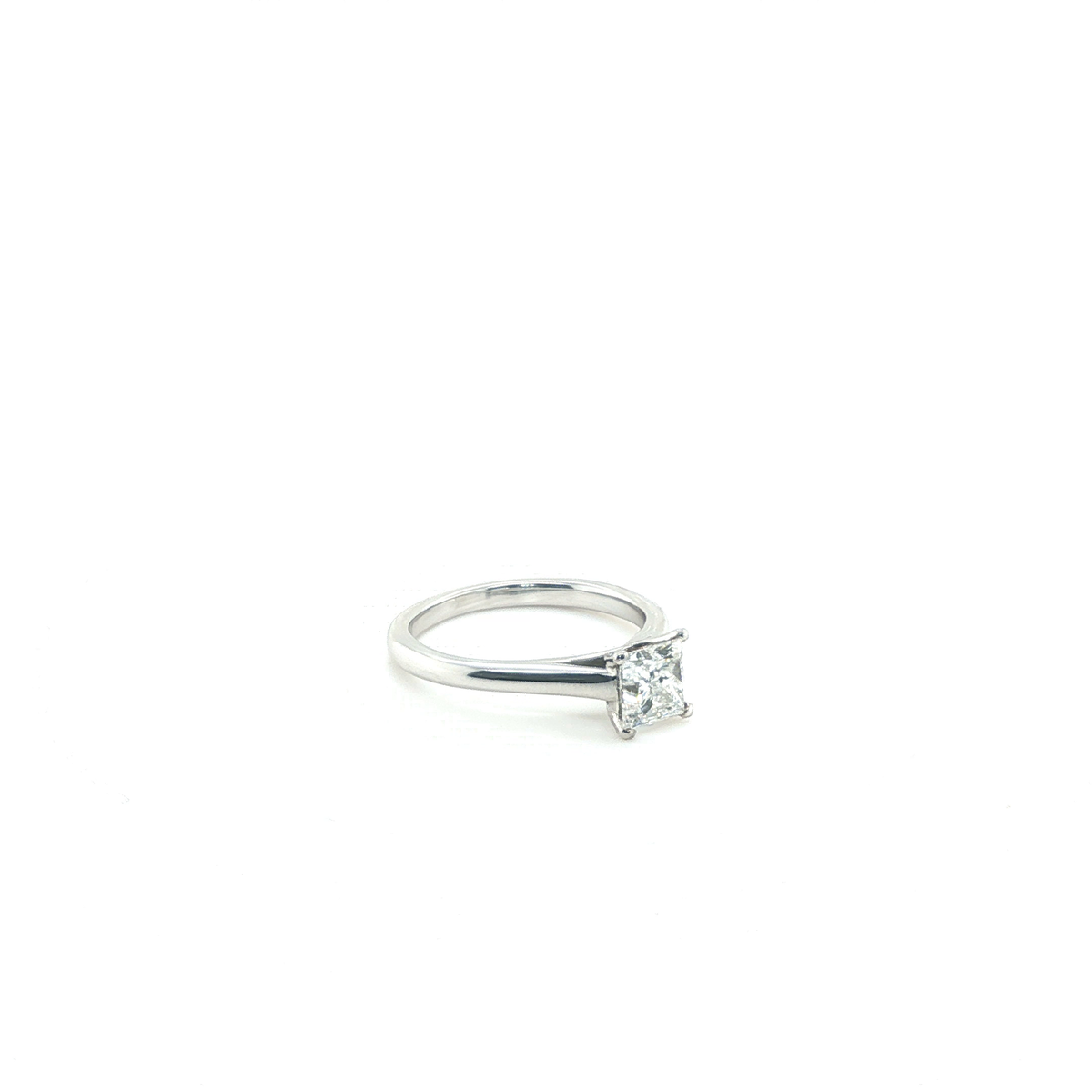Princess-Cut Diamond Solitaire Engagement Ring in Platinum
