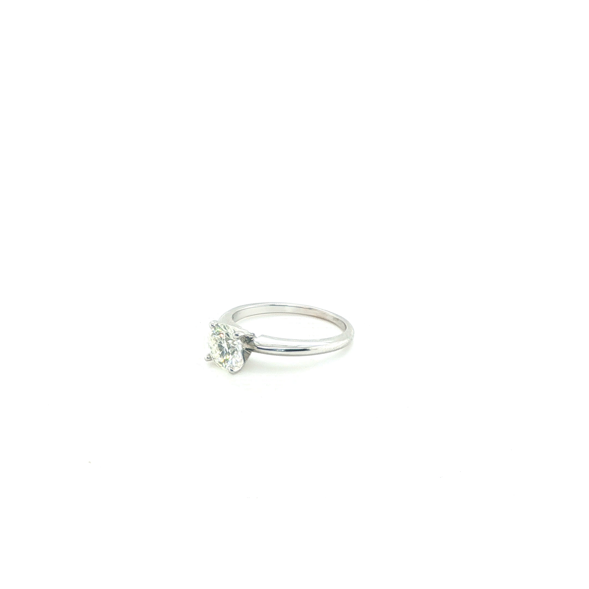Classic Round Brilliant Cut Diamond Solitaire Ring in White Gold