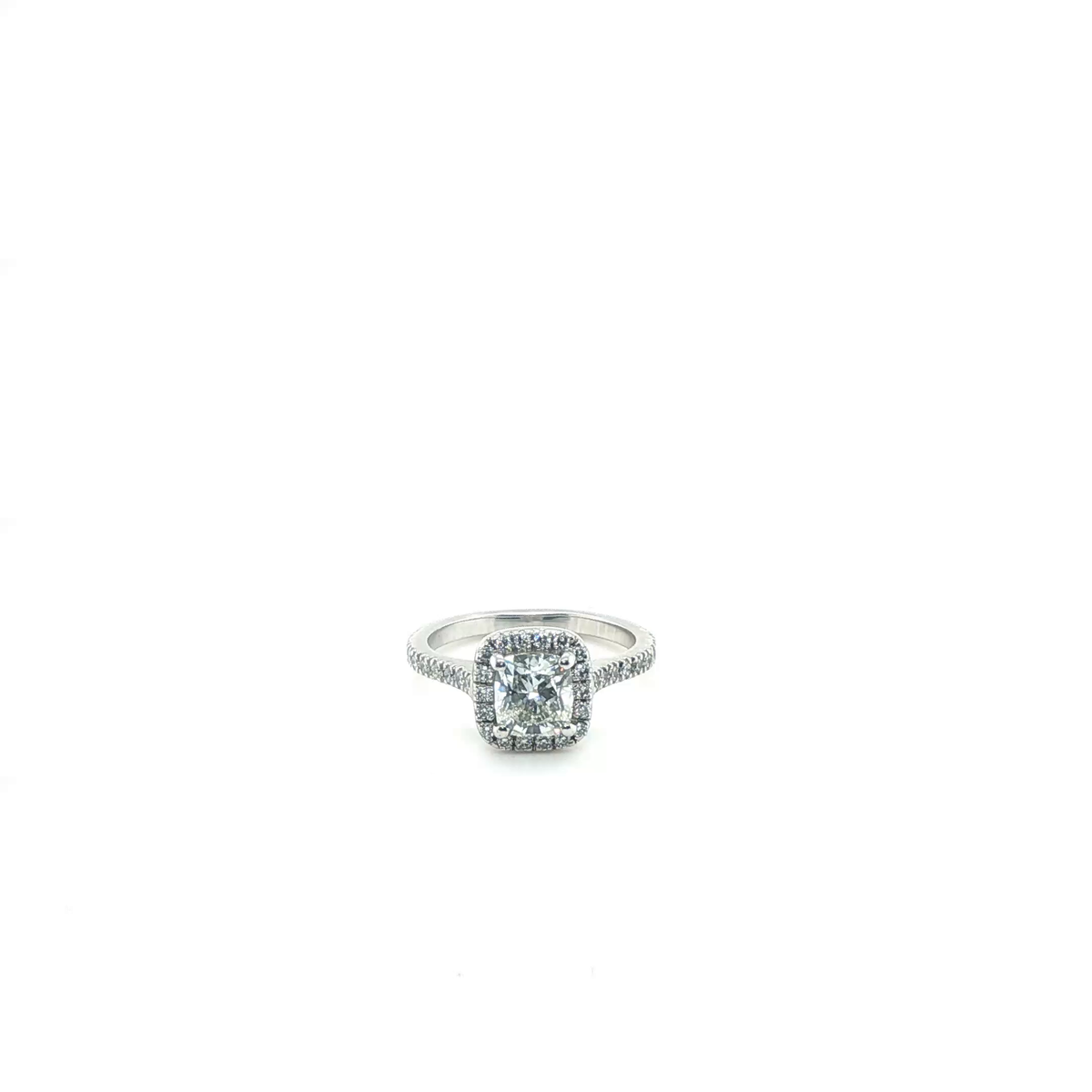 Cushion Brilliant Diamond Halo Platinum Engagement Ring