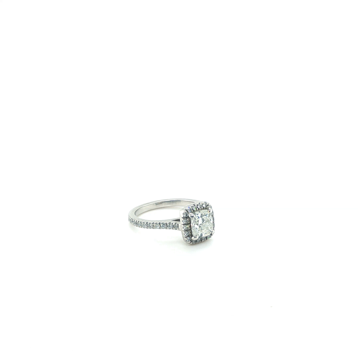 Cushion Brilliant Diamond Halo Platinum Engagement Ring