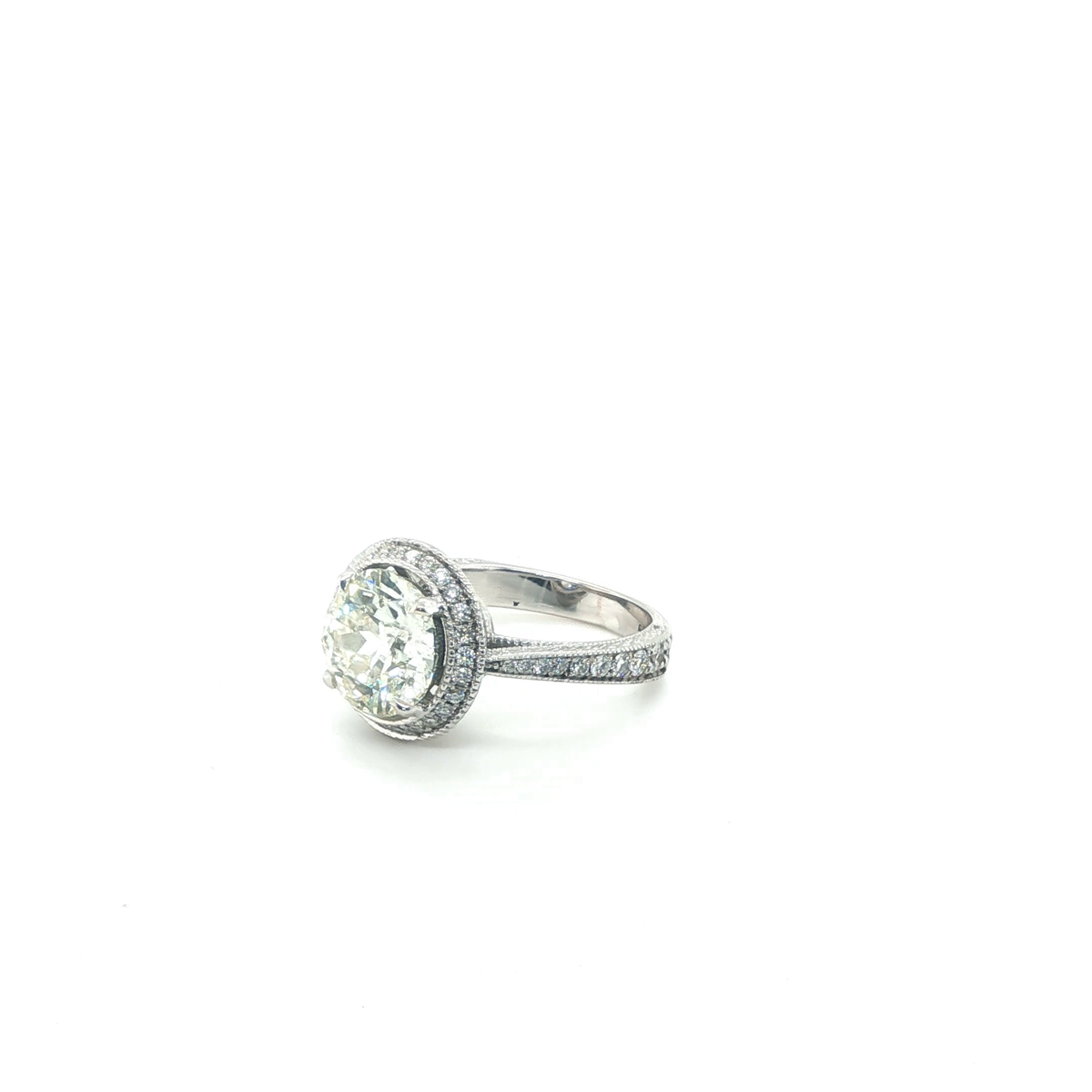 Round Brilliant Diamond Halo Engagement Ring in White Gold