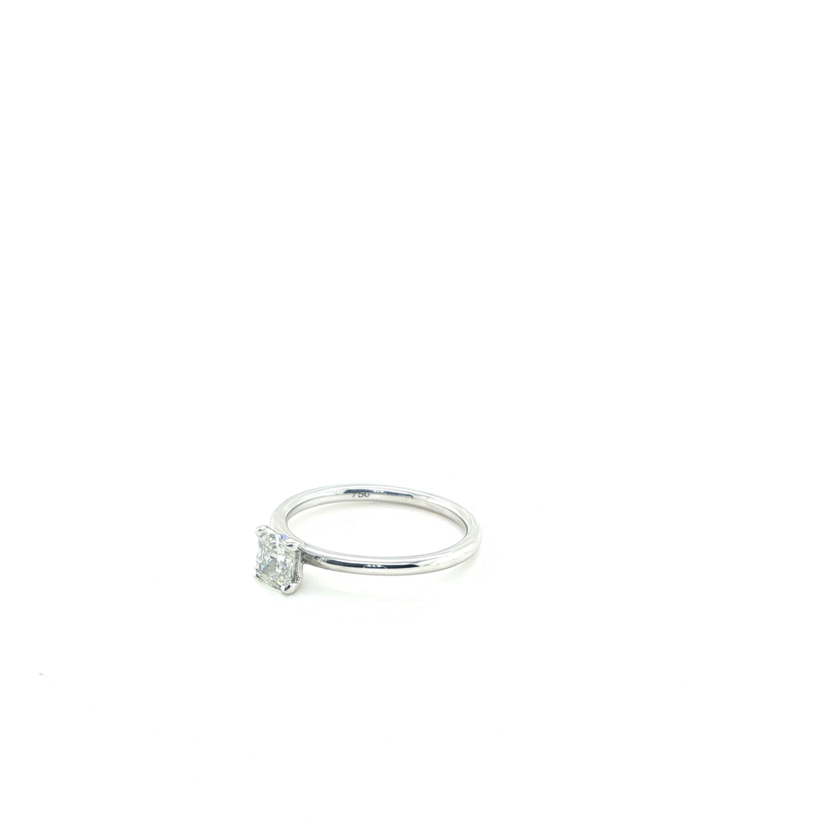 Cushion Cut Diamond Solitaire Engagement Ring in 18k White Gold