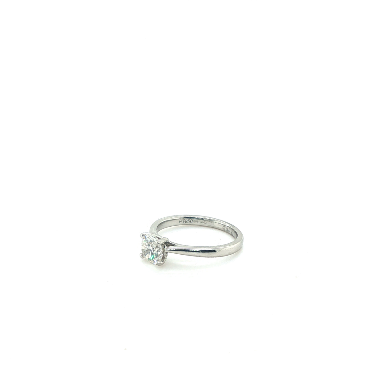 Round Brilliant Cut Diamond Solitaire Platinum Engagement Ring