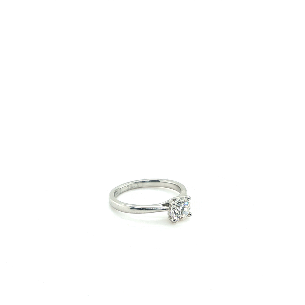 Round Brilliant Cut Diamond Solitaire Platinum Engagement Ring