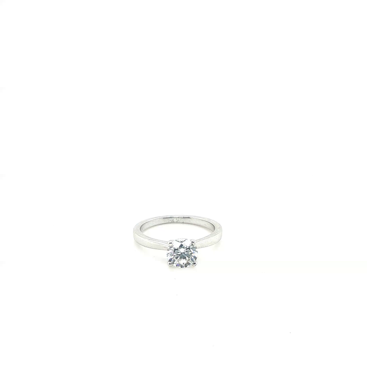 Round Brilliant-Cut Diamond Solitaire Ring in Platinum