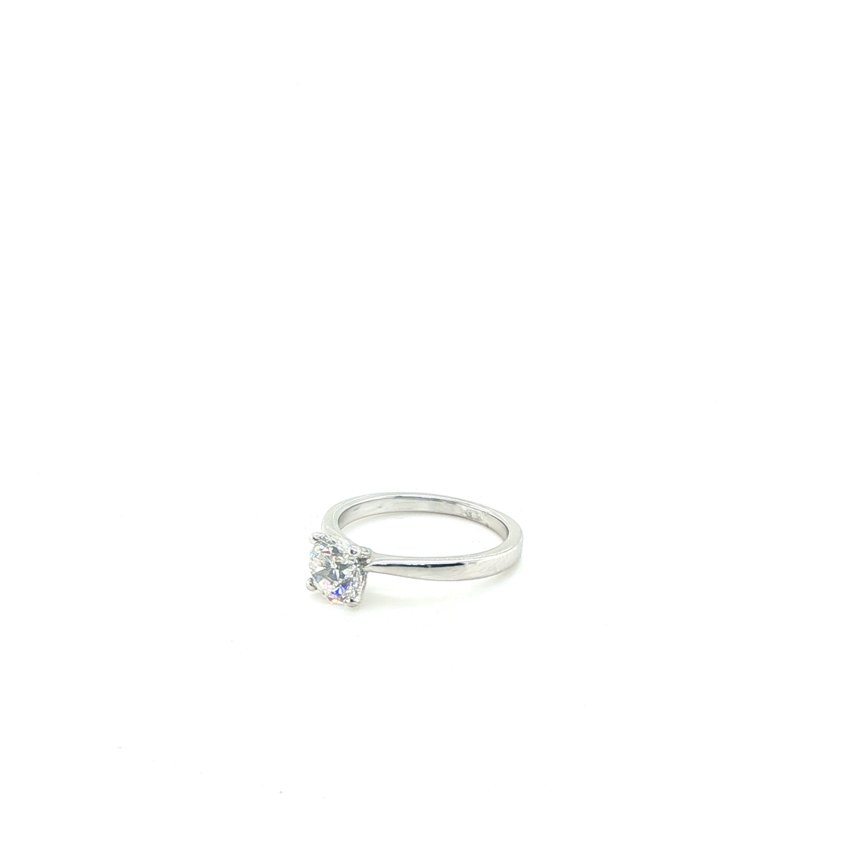 Round Brilliant-Cut Diamond Solitaire Ring in Platinum
