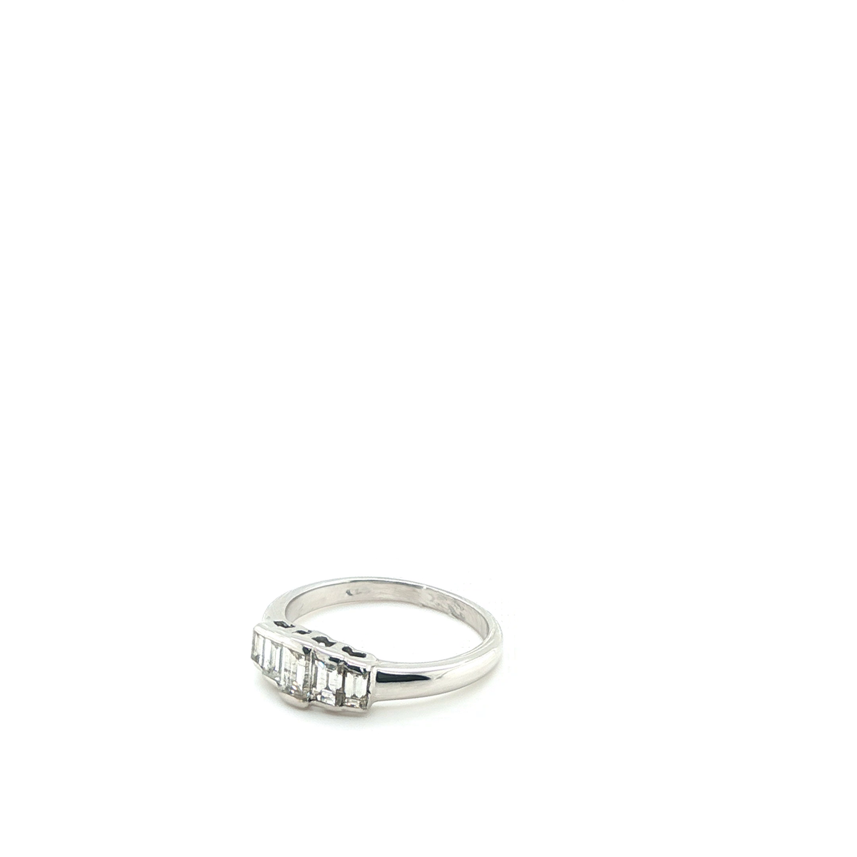 White Gold Graduated Five-Stone Emerald-Cut Diamond Ring