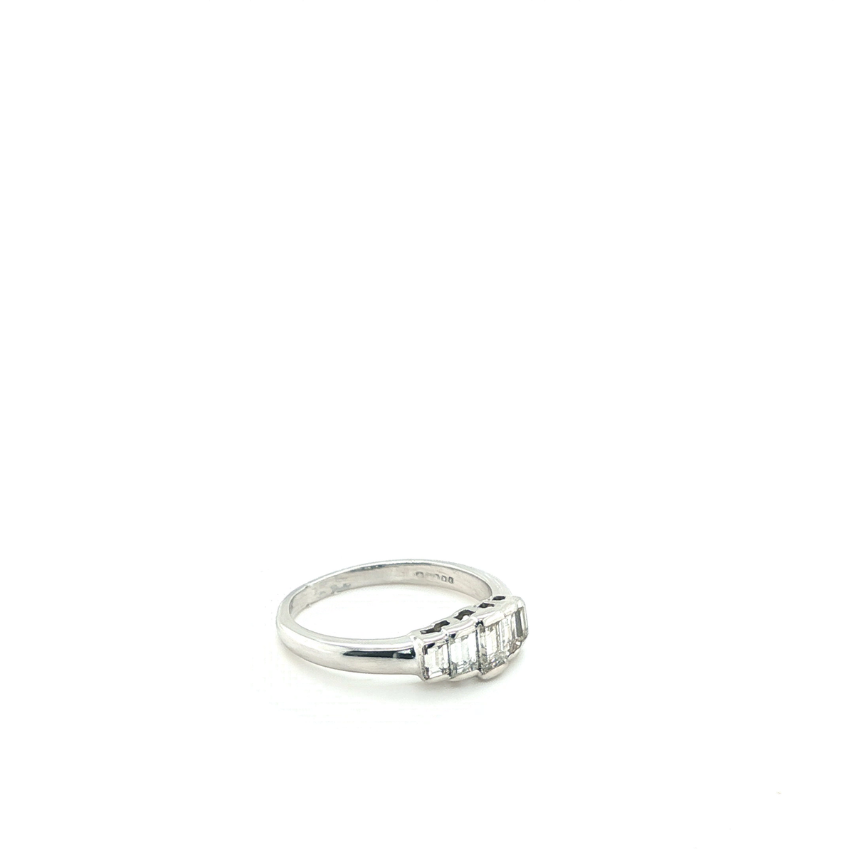 White Gold Graduated Five-Stone Emerald-Cut Diamond Ring